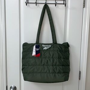 Green Reebok Puffer / Quilted Beatrice Tote Bag